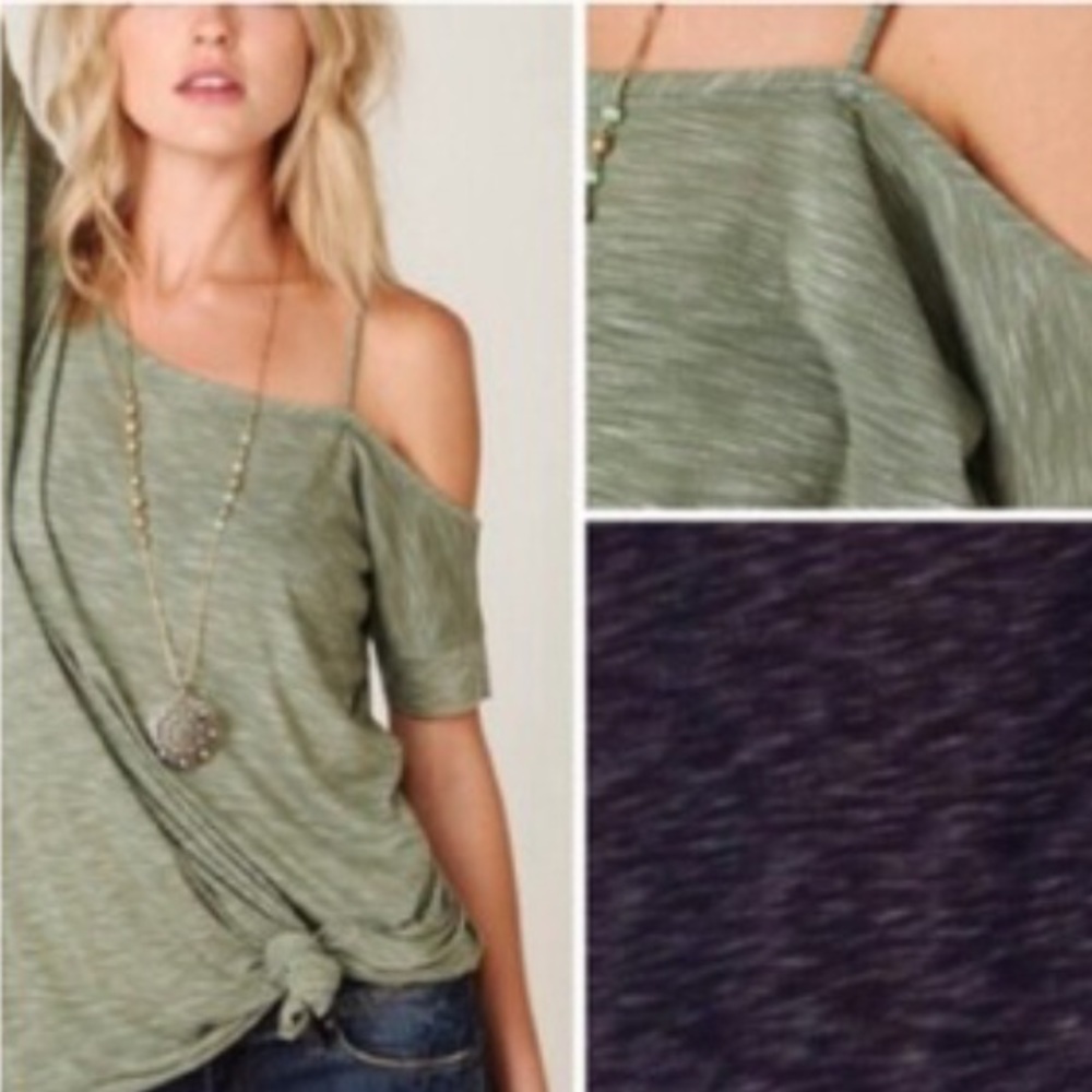 Free People Dark Gray Tie Knot Top in Dark Gray♡ - Picture 2 of 5